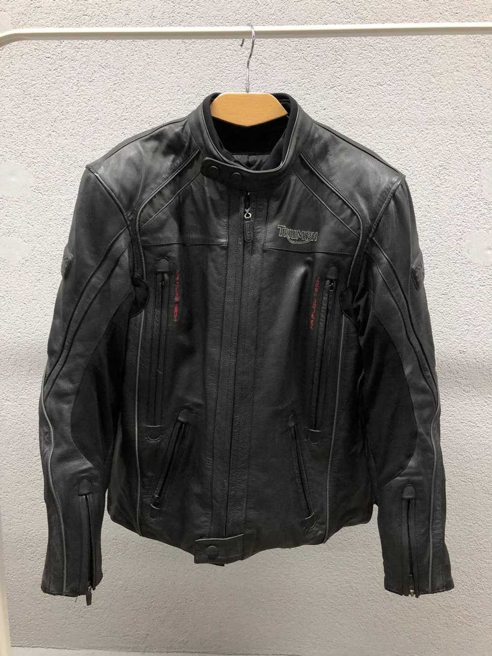 Genuine Leather × Leather Jacket × MOTO Triumph m… - image 2