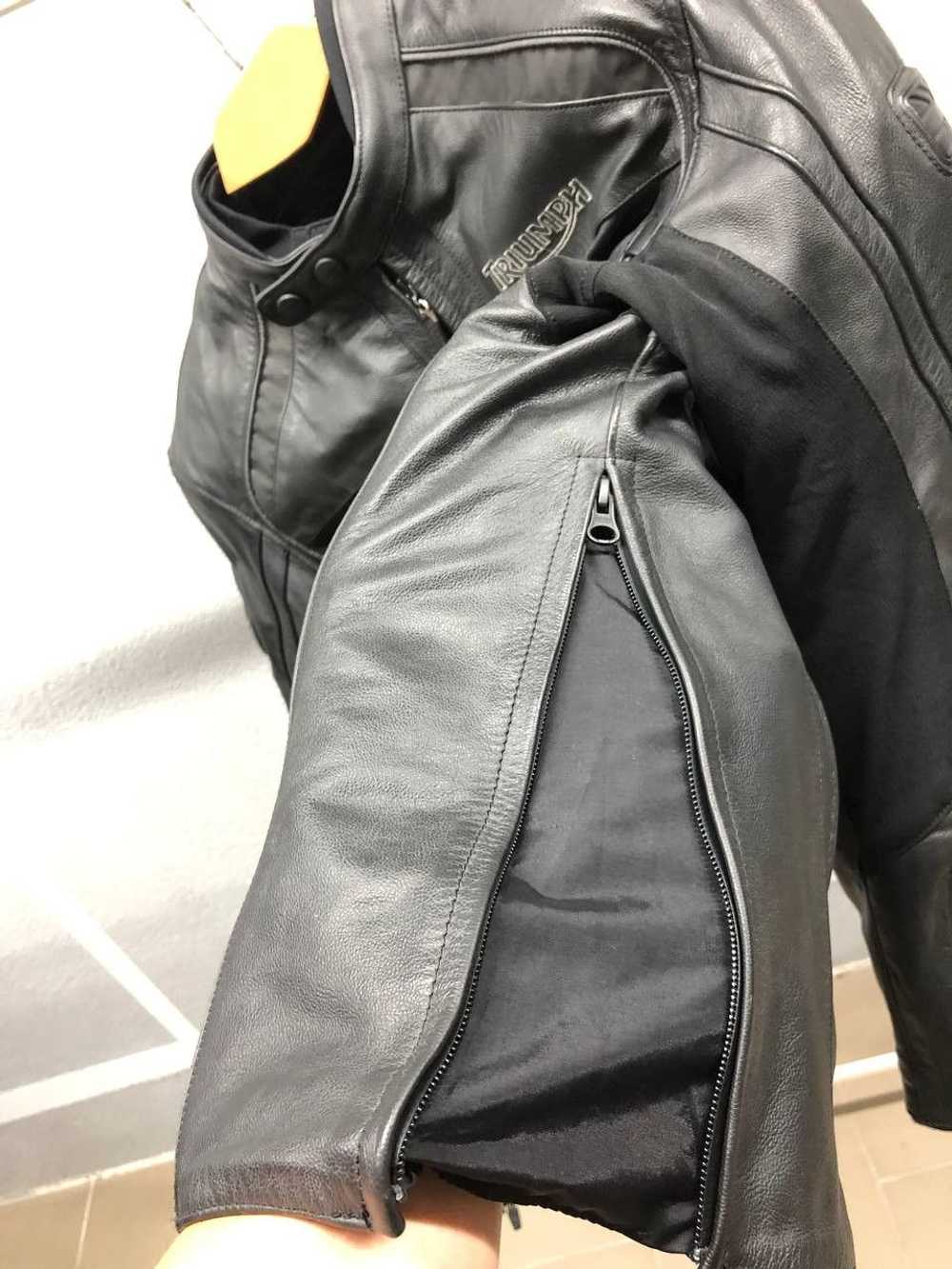 Genuine Leather × Leather Jacket × MOTO Triumph m… - image 4