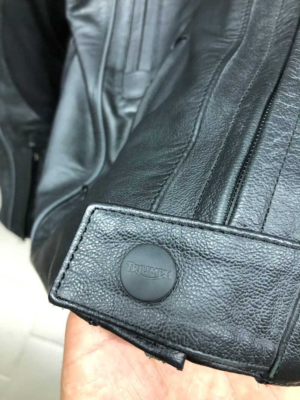 Genuine Leather × Leather Jacket × MOTO Triumph m… - image 5