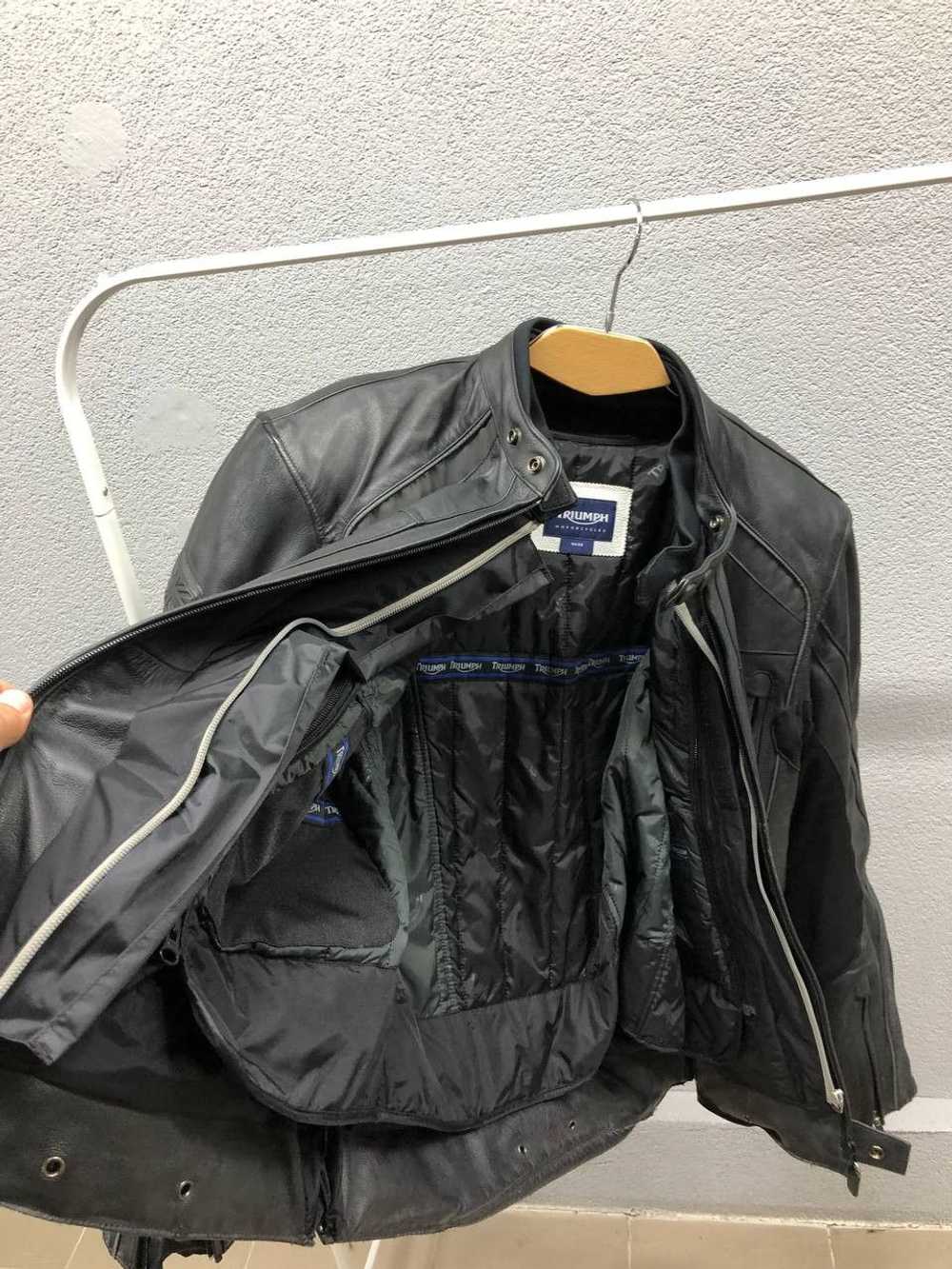 Genuine Leather × Leather Jacket × MOTO Triumph m… - image 7