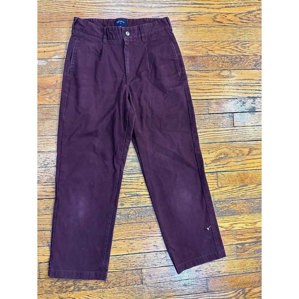 Noah Noah NYC Pleated chino Pants color burgundy … - image 1