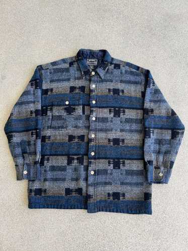 Flannel National Outfitters Navy Aztec/Tribal Prin