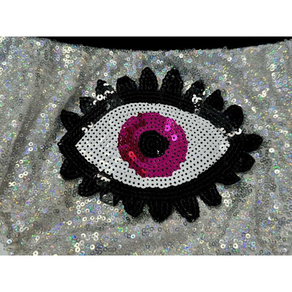 Other RAVE WONDERLAND Silver Sequin Pink Evil Eye… - image 2