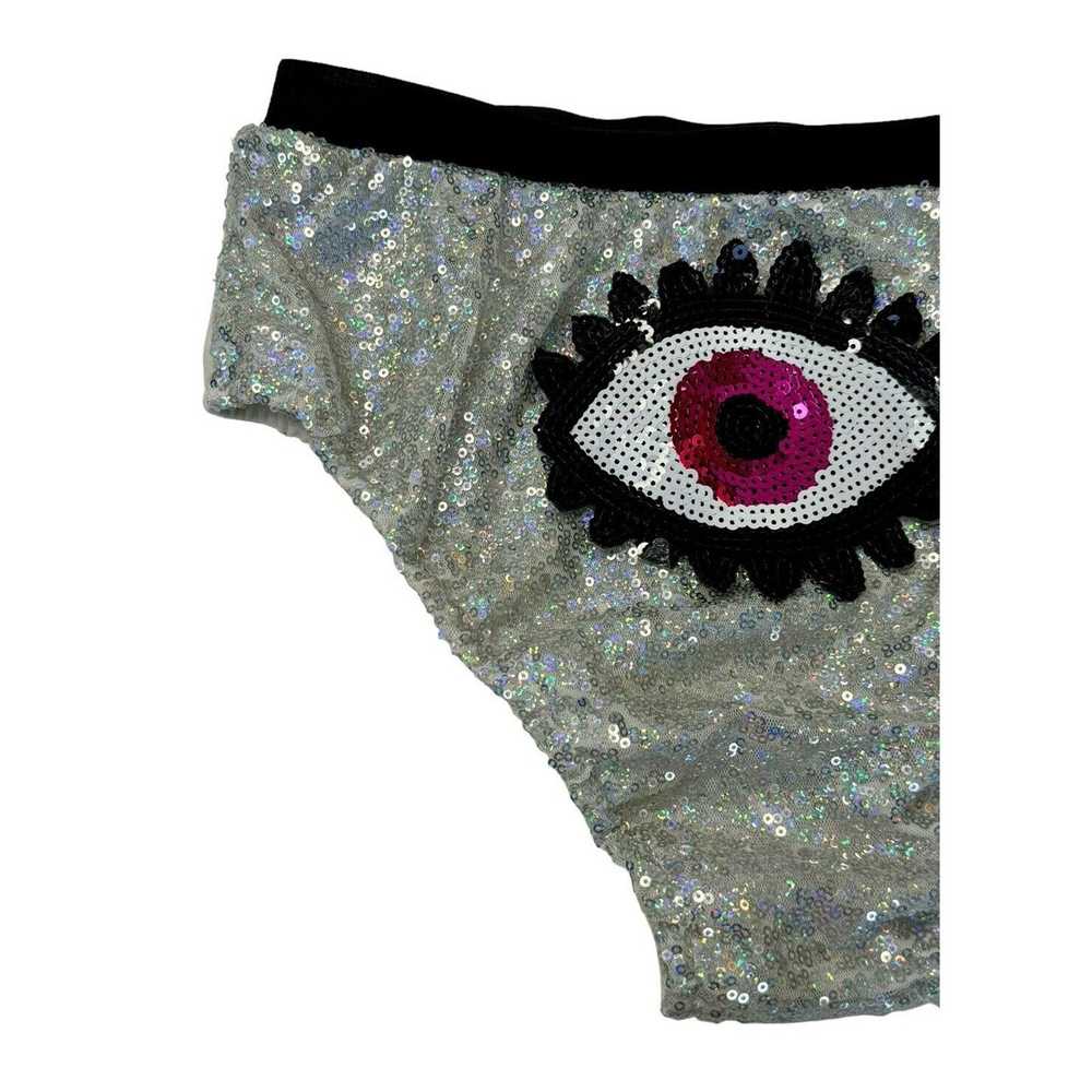 Other RAVE WONDERLAND Silver Sequin Pink Evil Eye… - image 3