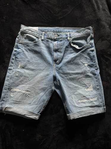 Distressed Denim × H&M H&M Slim Fit Denim Shorts