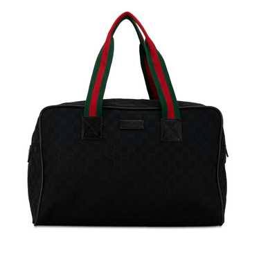 Black Gucci GG Canvas Web Travel Bag