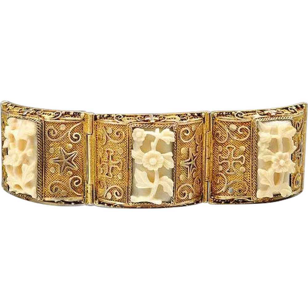 Chinese Bracelet, Vermeil, Silver 800, Art Deco R… - image 1