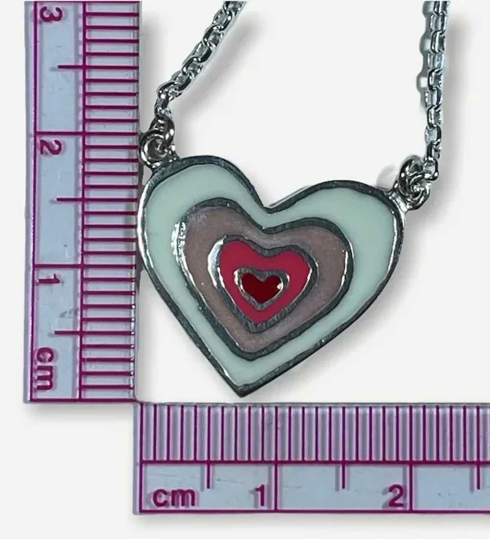 Enamel Heart Silver Pendant - image 3