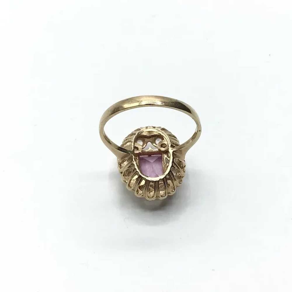 14K Pink & White Sapphire Ring Size 8 - image 5