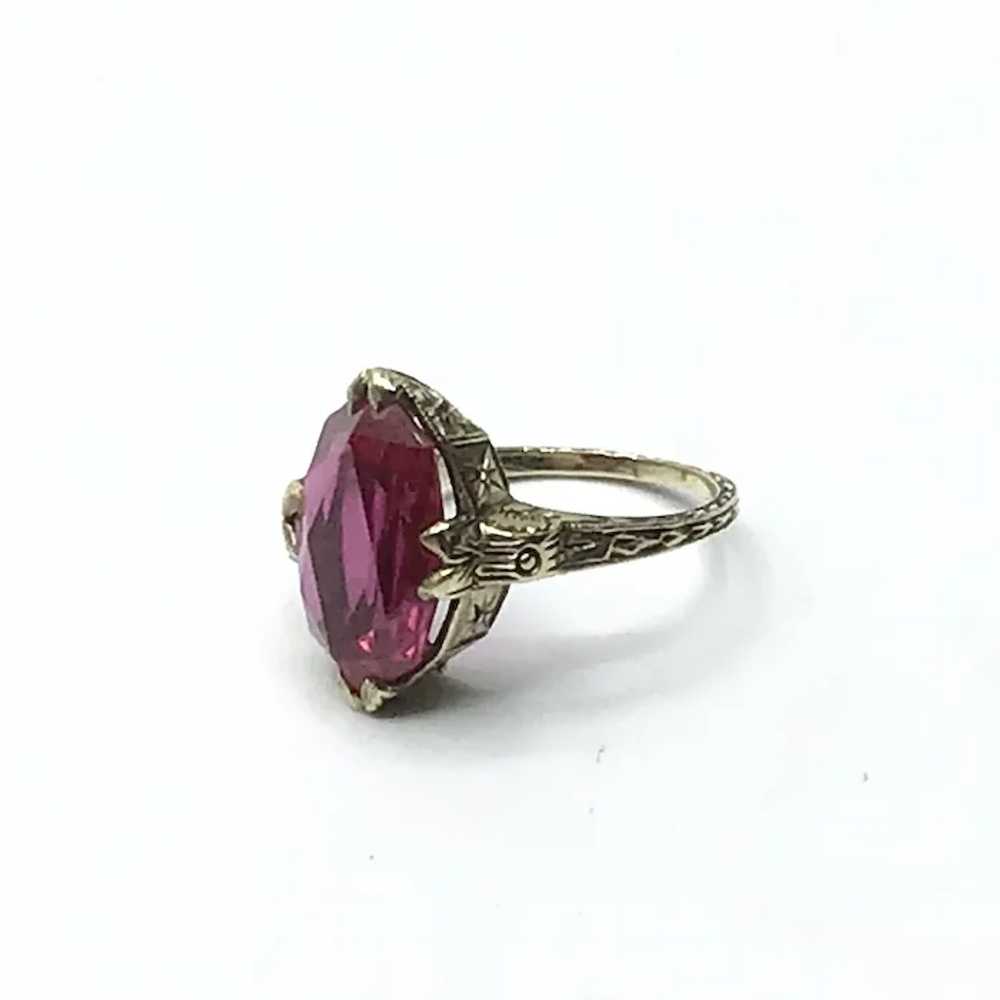 Ruby 10K Ring Art Deco Allsopp Bros. - image 5