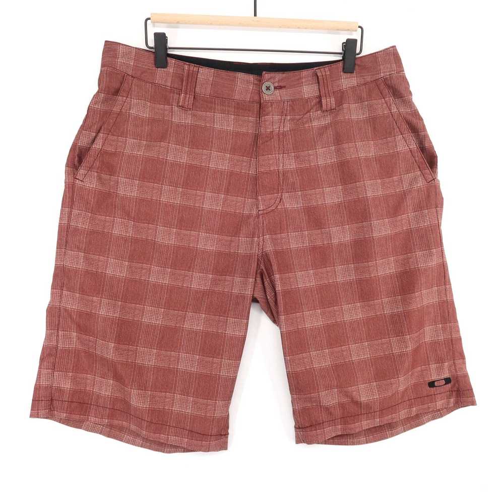 Oakley Oakley Golf Shorts Mens 34* Red Plaid Ligh… - image 1