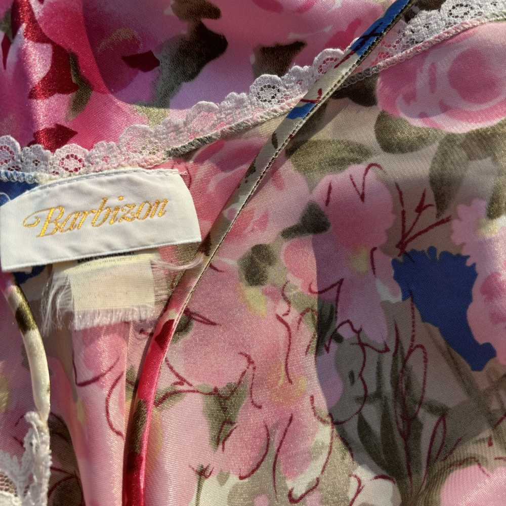 Vintage Pink floral lace vintage slip dress - image 5