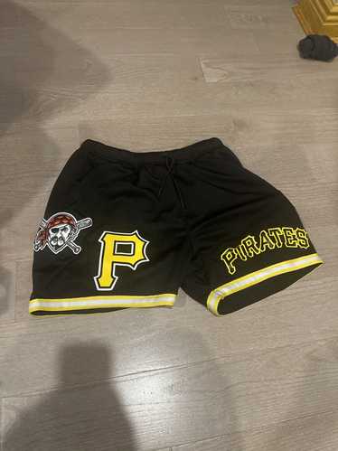 MLB Black Pittsburgh Pirate logo shorts