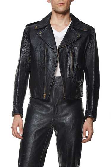 Black Horsehide Leather Hercules Moto Jacket