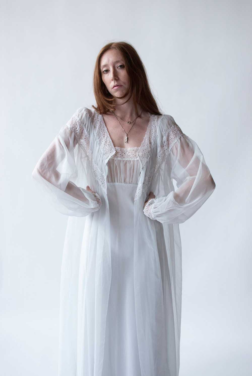 1950s Ice Blue Peignoir - image 1