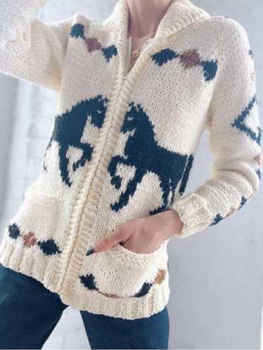 horse hand knit cardigan