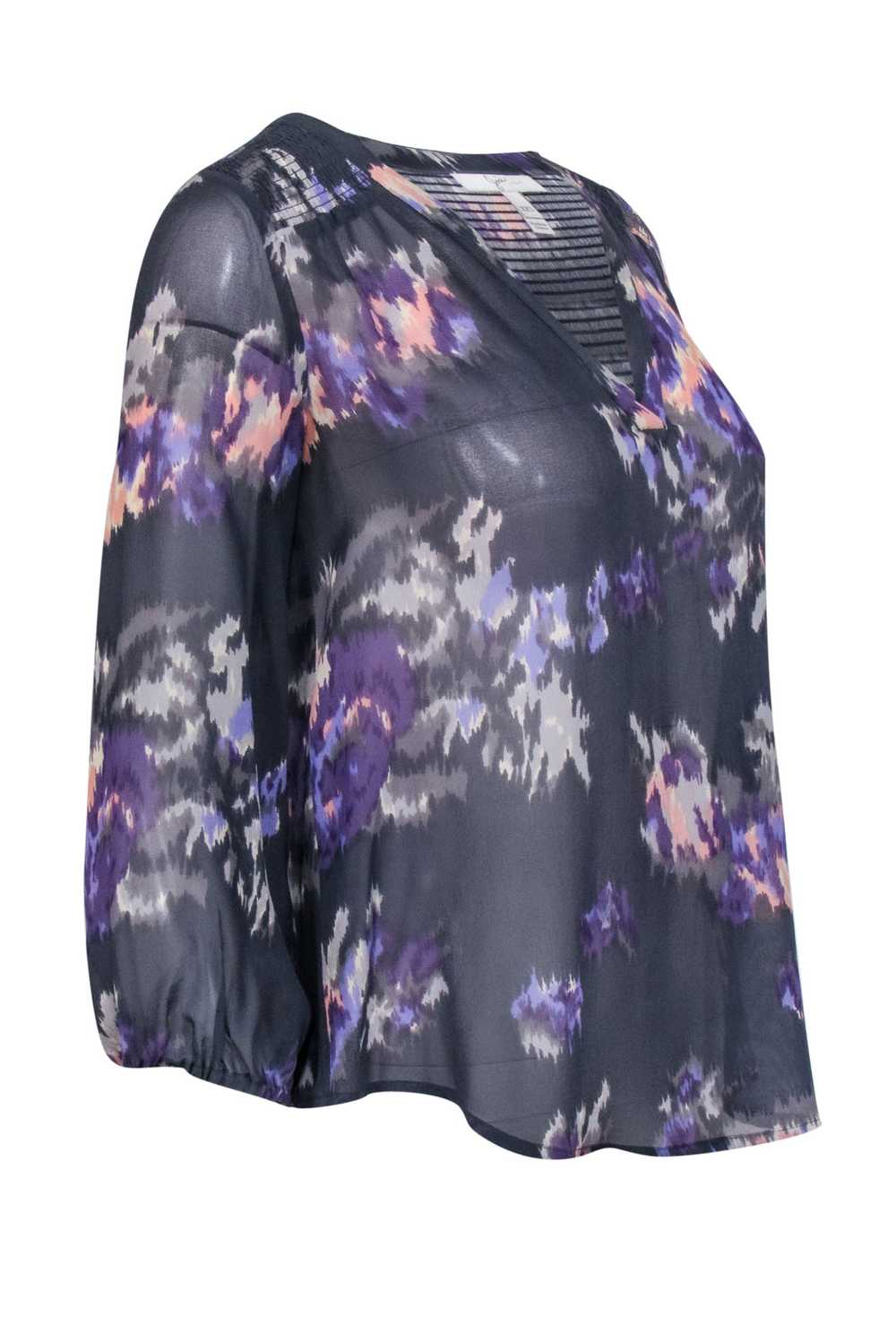 Joie - Dark Grey w/ Purple, Peach, & Cream Waterc… - image 2