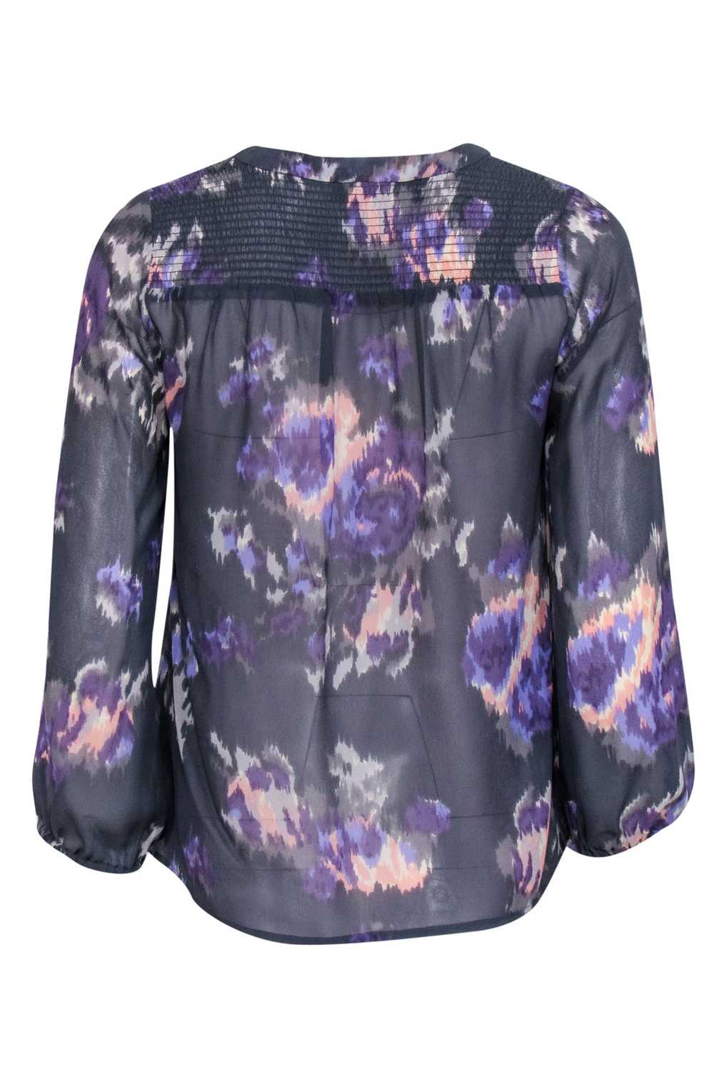 Joie - Dark Grey w/ Purple, Peach, & Cream Waterc… - image 3