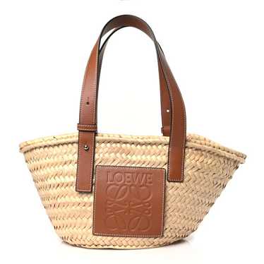 LOEWE Raffia Small Basket Tote Bag Natural Tan - image 1