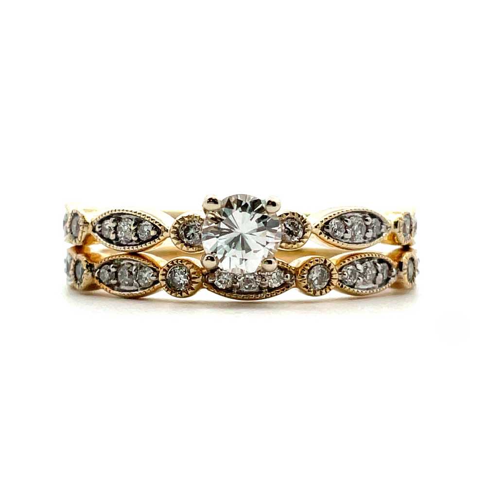 10K Y Gold .27 CT Brilliant Diamond With Accent D… - image 1