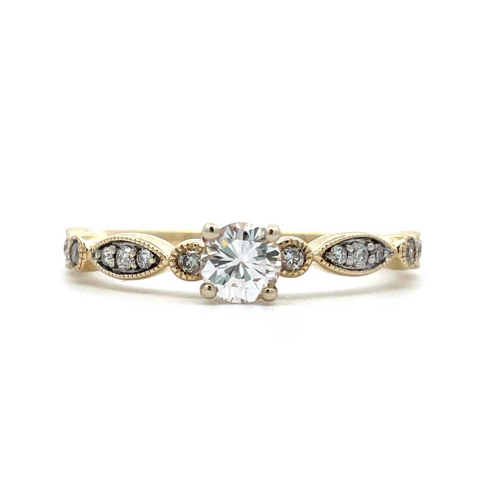 10K Y Gold .27 CT Brilliant Diamond With Accent D… - image 4