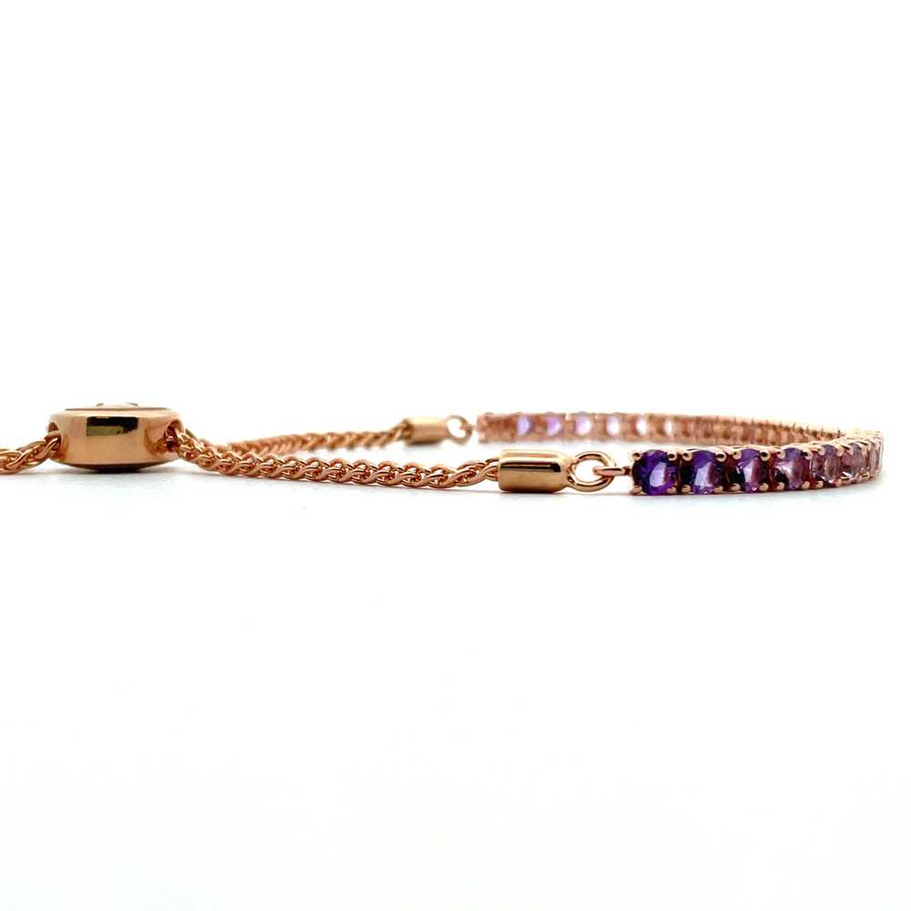 LeVian 14K Rose Gold Amethyst Adjustable Tennis B… - image 3