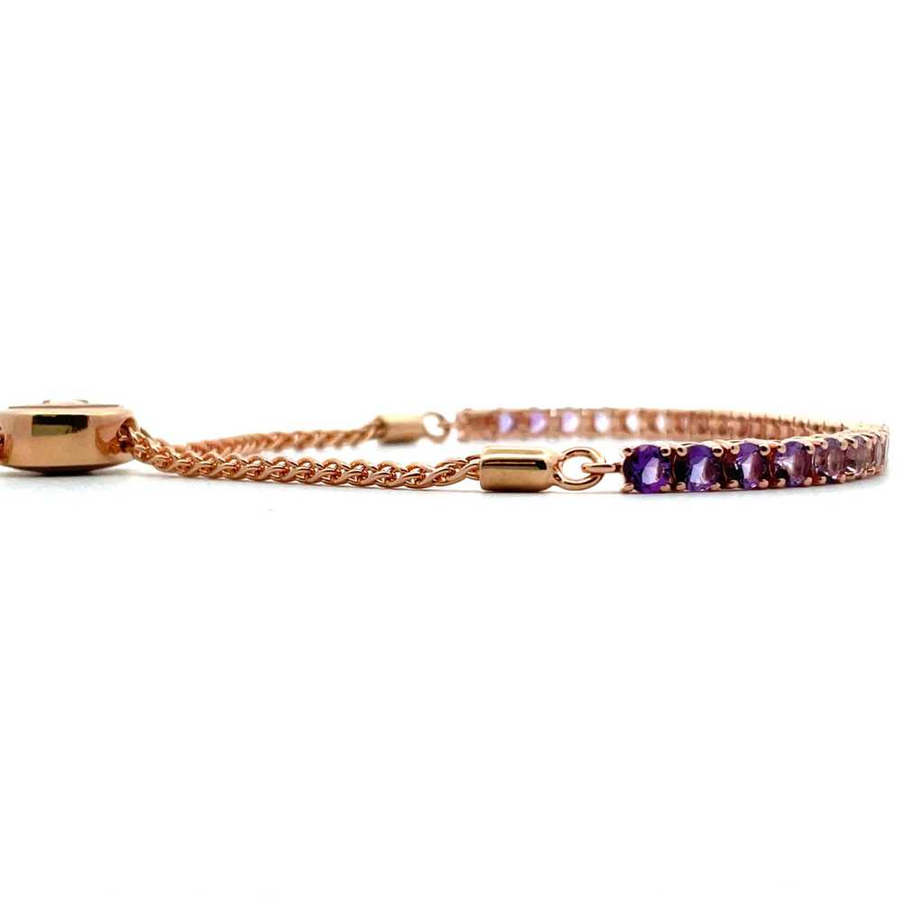 LeVian 14K Rose Gold Amethyst Adjustable Tennis B… - image 4