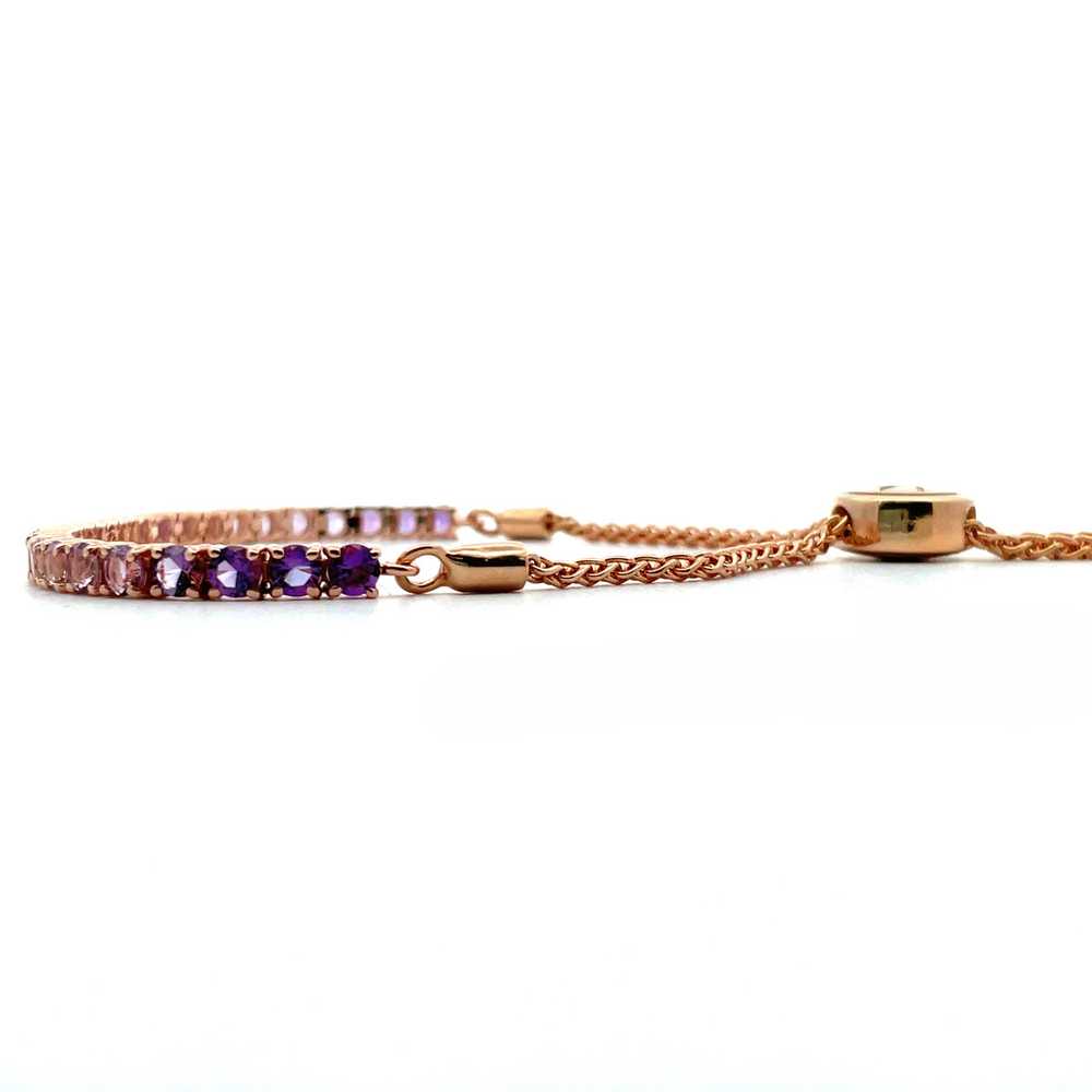 LeVian 14K Rose Gold Amethyst Adjustable Tennis B… - image 5