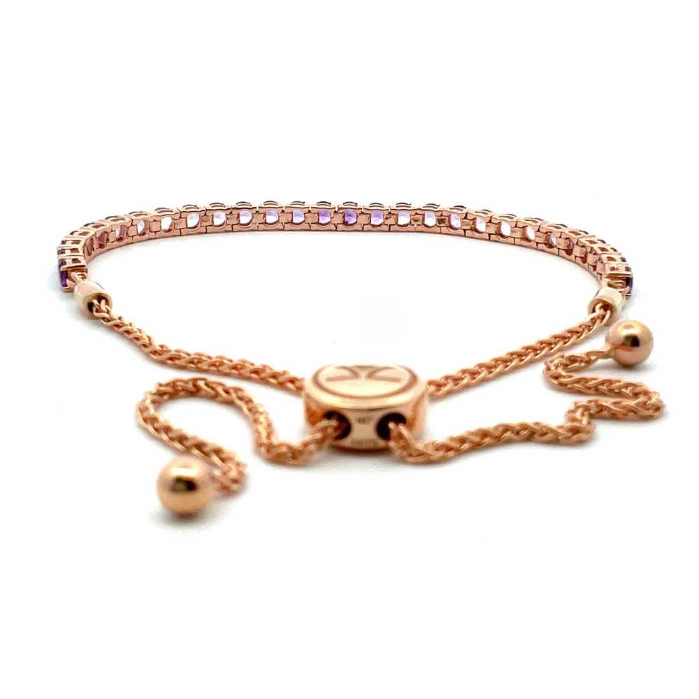 LeVian 14K Rose Gold Amethyst Adjustable Tennis B… - image 6