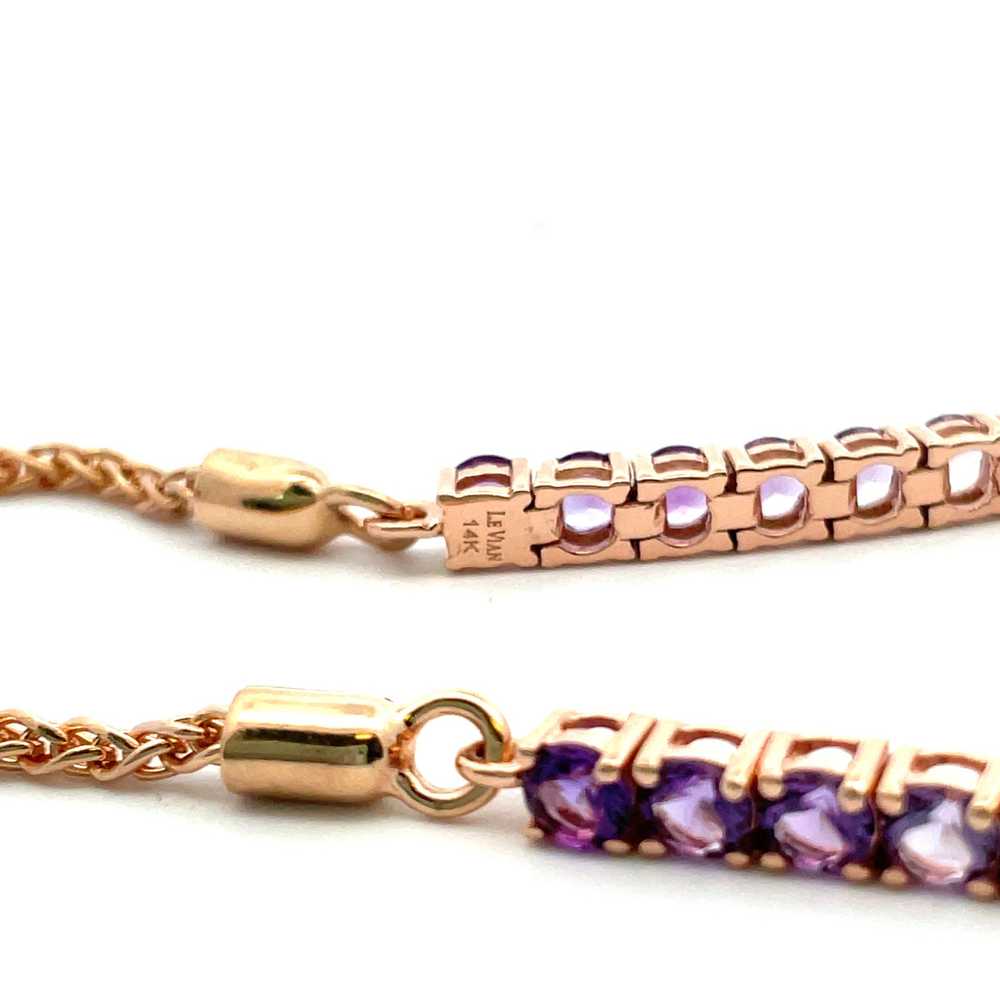 LeVian 14K Rose Gold Amethyst Adjustable Tennis B… - image 7