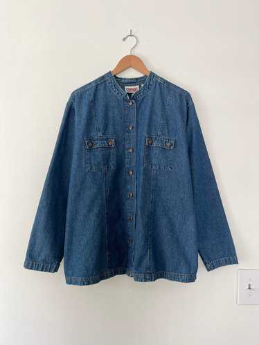Bill Blass 90s Vintage Denim Button Down Shirt (XL