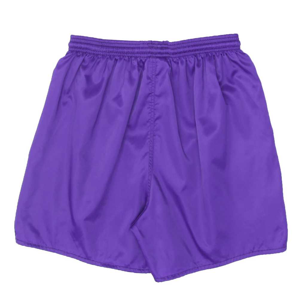 90's Vintage Nike Embroidered Purple Nylon Shorts… - image 2