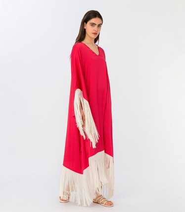 Elizabeth Lagre Fringes Silktouch Kaftan Dress