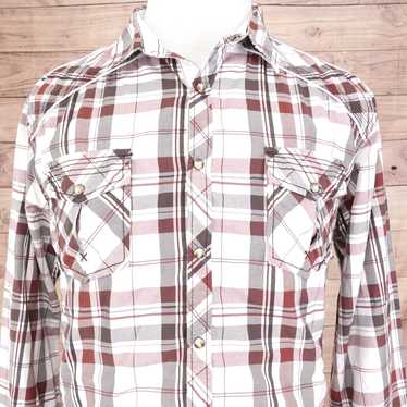 Bke BKE BUCKLE ATHLETIC FIT PLAID PEAL SNAP BUTTO… - image 1
