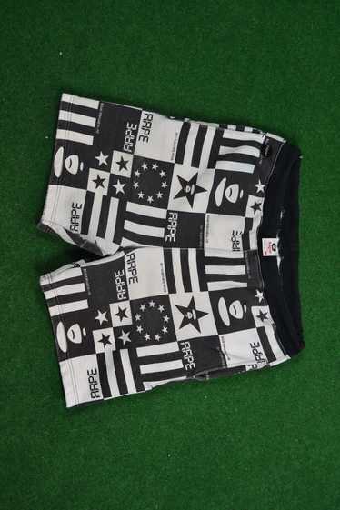 Aape AAPE by Bathing Ape Shorts Black White Checke