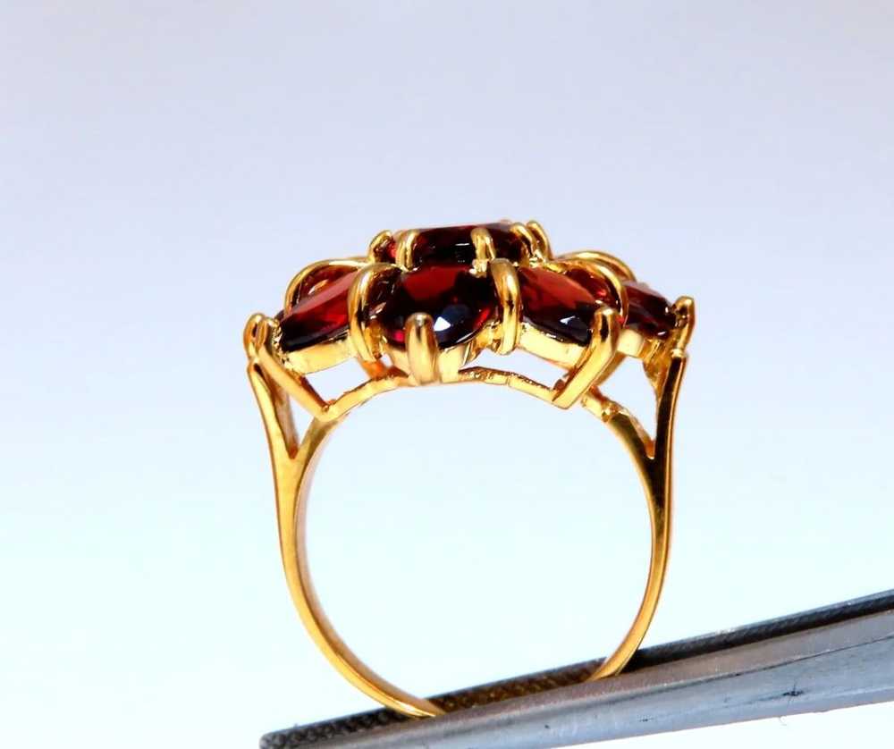 10 carat natural garnets clover ring 10kt yellow … - image 3