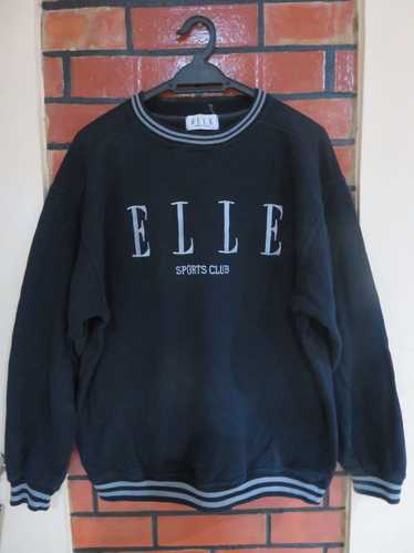 Rare!!! Vintage ELLE 2024 homme paris Big Logo Embroidery Sweatshirt Pullovers Crewneck Vtg ELLE Sport Jacket size M