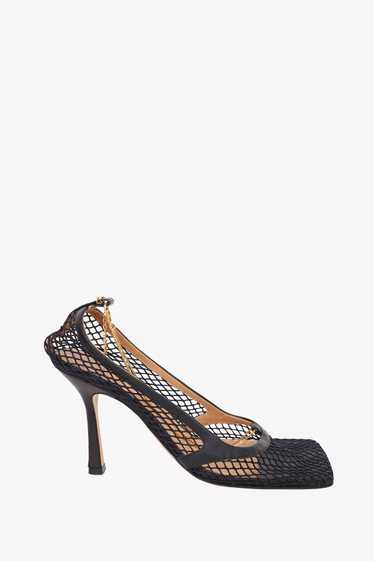 Bottega Veneta Black Mesh Gold Chain Heels Size 39 - image 1