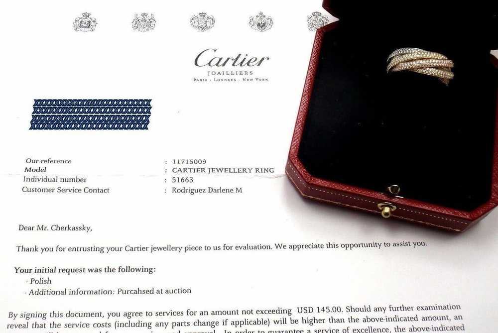 Authentic! Cartier Diamond Three Color 18k Gold T… - image 6