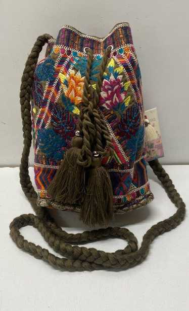Johnny Was Quinn Embroidery Floral Bucket Bag Mult
