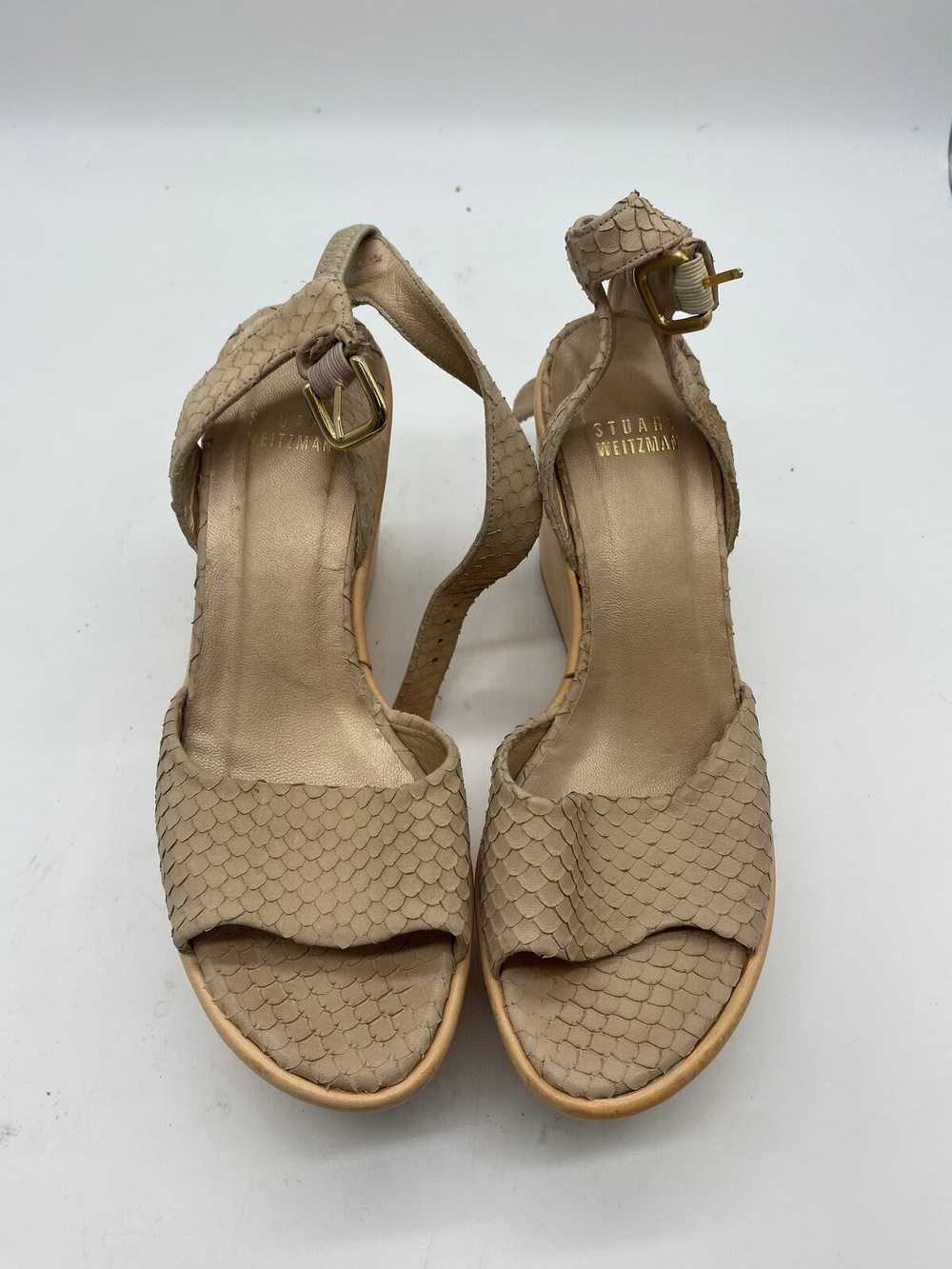 Authentic Stuart Weitzman Beige Platform Heel W 6 - image 5