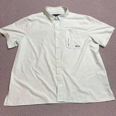 Vintage Fin Tech Button Up Shirt Mens 2XL Green F… - image 1