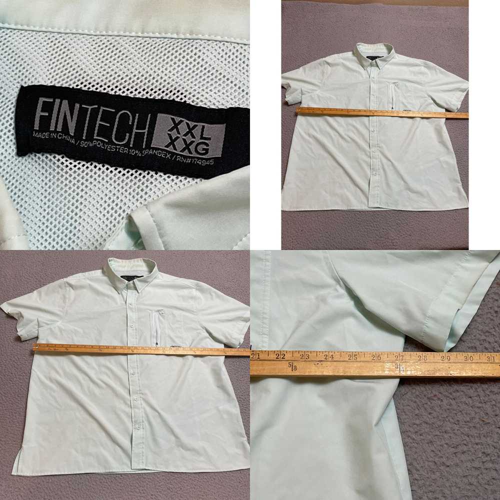 Vintage Fin Tech Button Up Shirt Mens 2XL Green F… - image 4
