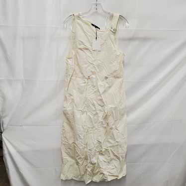 NWT Zara WM's Asymmetric Ivory Nylon Midi Dress Si