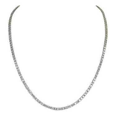 Non Signé / Unsigned Tennis white gold necklace