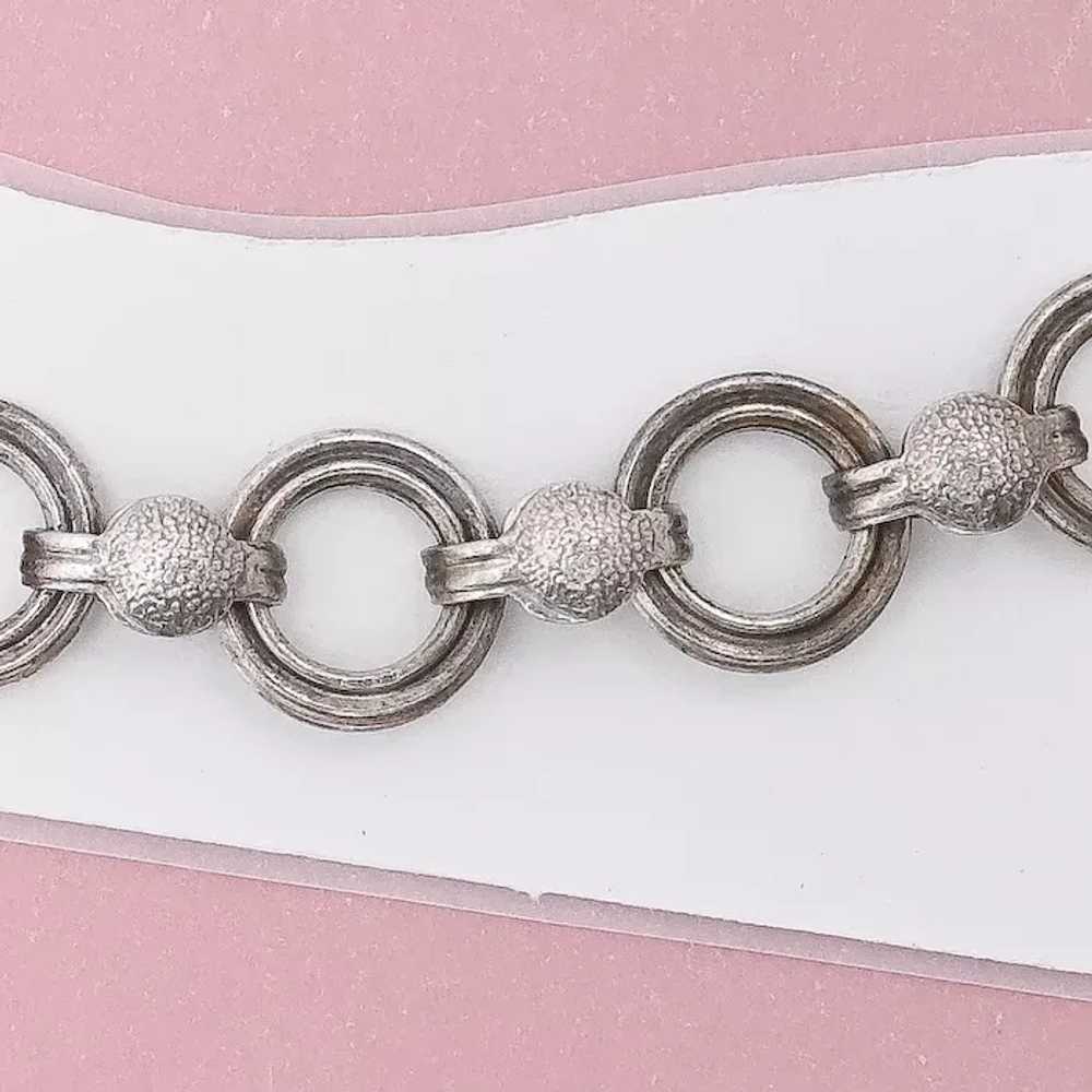 Antique Art Deco Fancy Book Chain 835 Silver Wide… - image 2