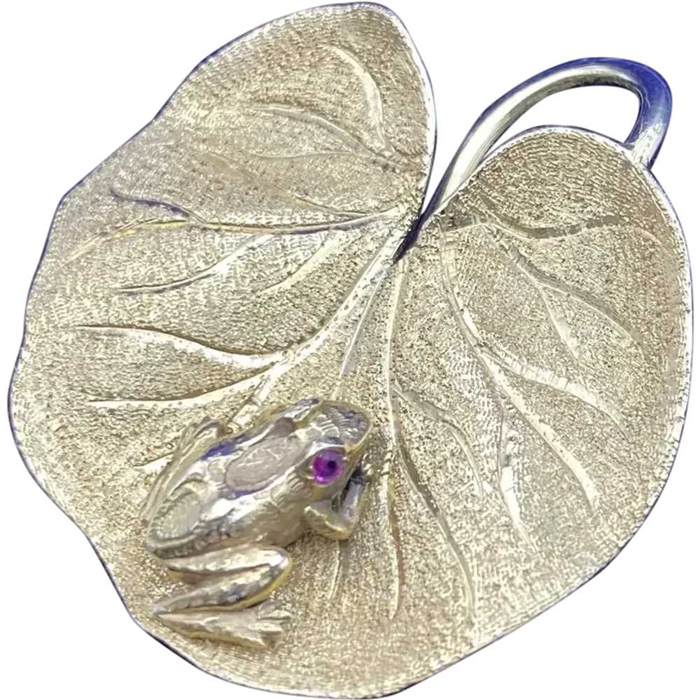 Amazing Harry S. Bick 14K Frog on Lily Pad, Brooc… - image 1