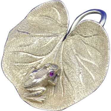 Amazing Harry S. Bick 14K Frog on Lily Pad, Brooc… - image 1