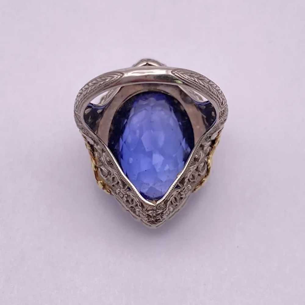 Fabulous 16.08 Carat Lab Sapphire Vintage Ring Co… - image 10