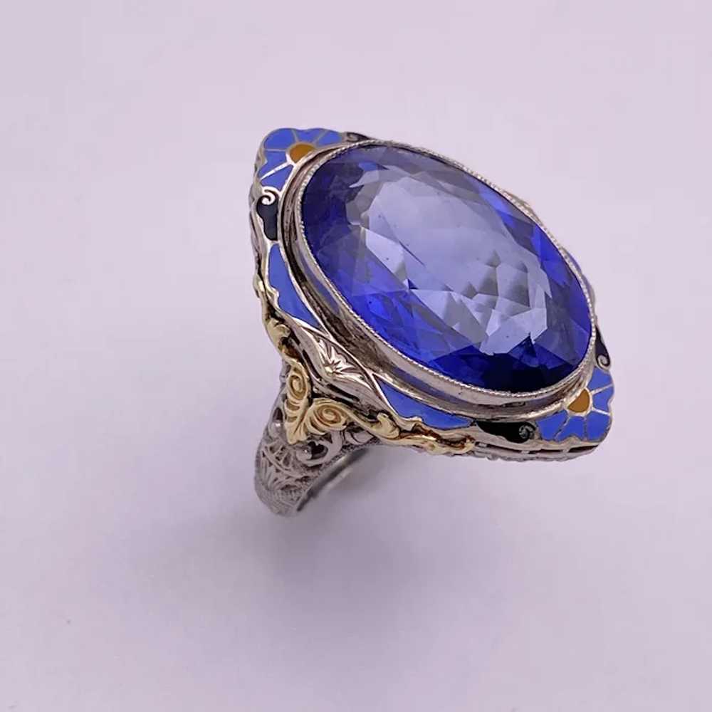 Fabulous 16.08 Carat Lab Sapphire Vintage Ring Co… - image 4